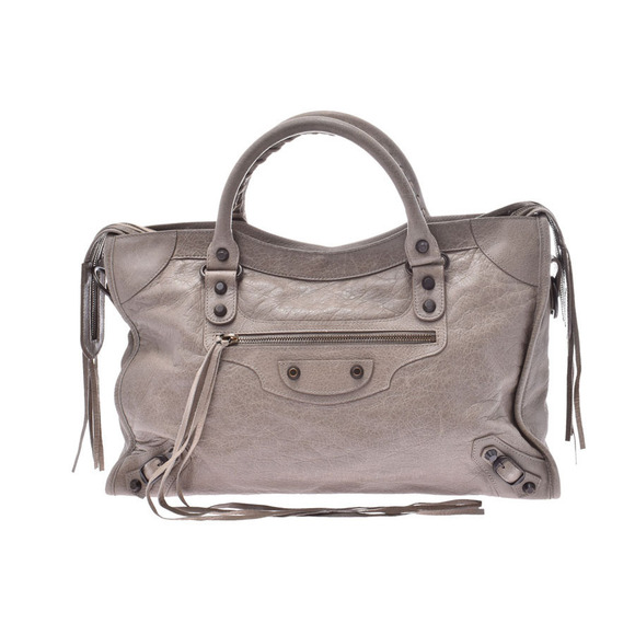Balenciaga Handbags - Balenciaga The City Grey Lambskin Bag Strap